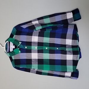 Old Navy gingham plaid long sleeve button down size 8